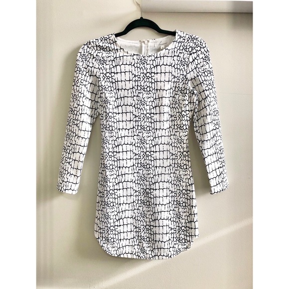 Lulus Snake Print Mini Dress Black & White Small - Picture 2 of 6